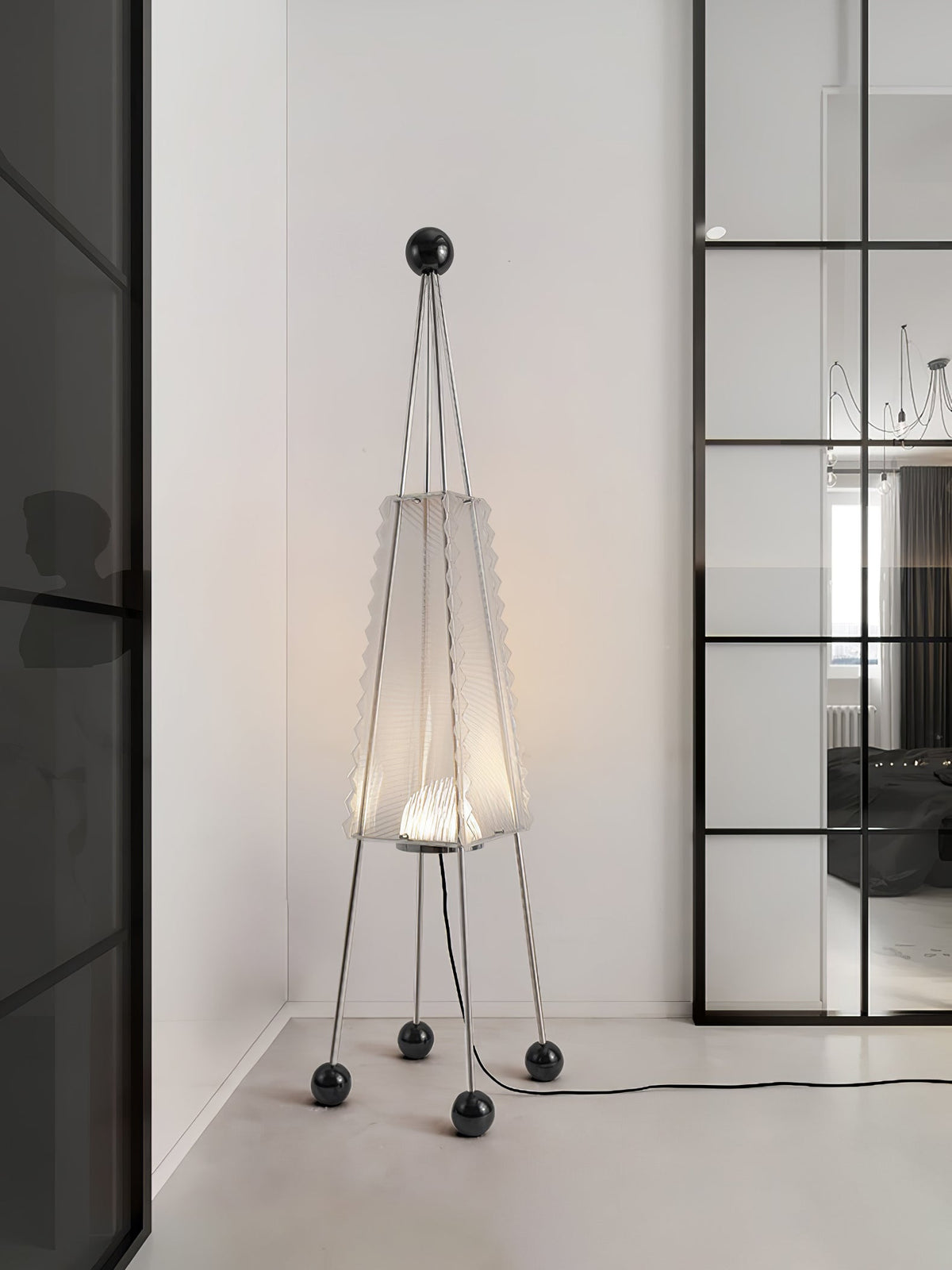 Tetra przemysłowa lampa stojąca z akrylu