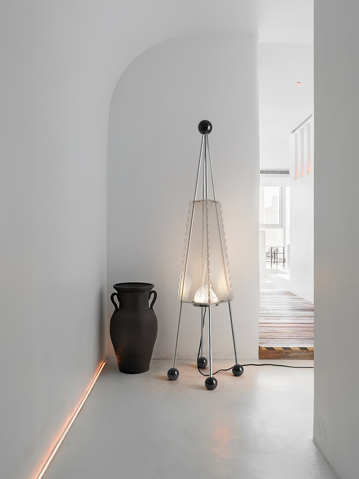 Tetra przemysłowa lampa stojąca z akrylu