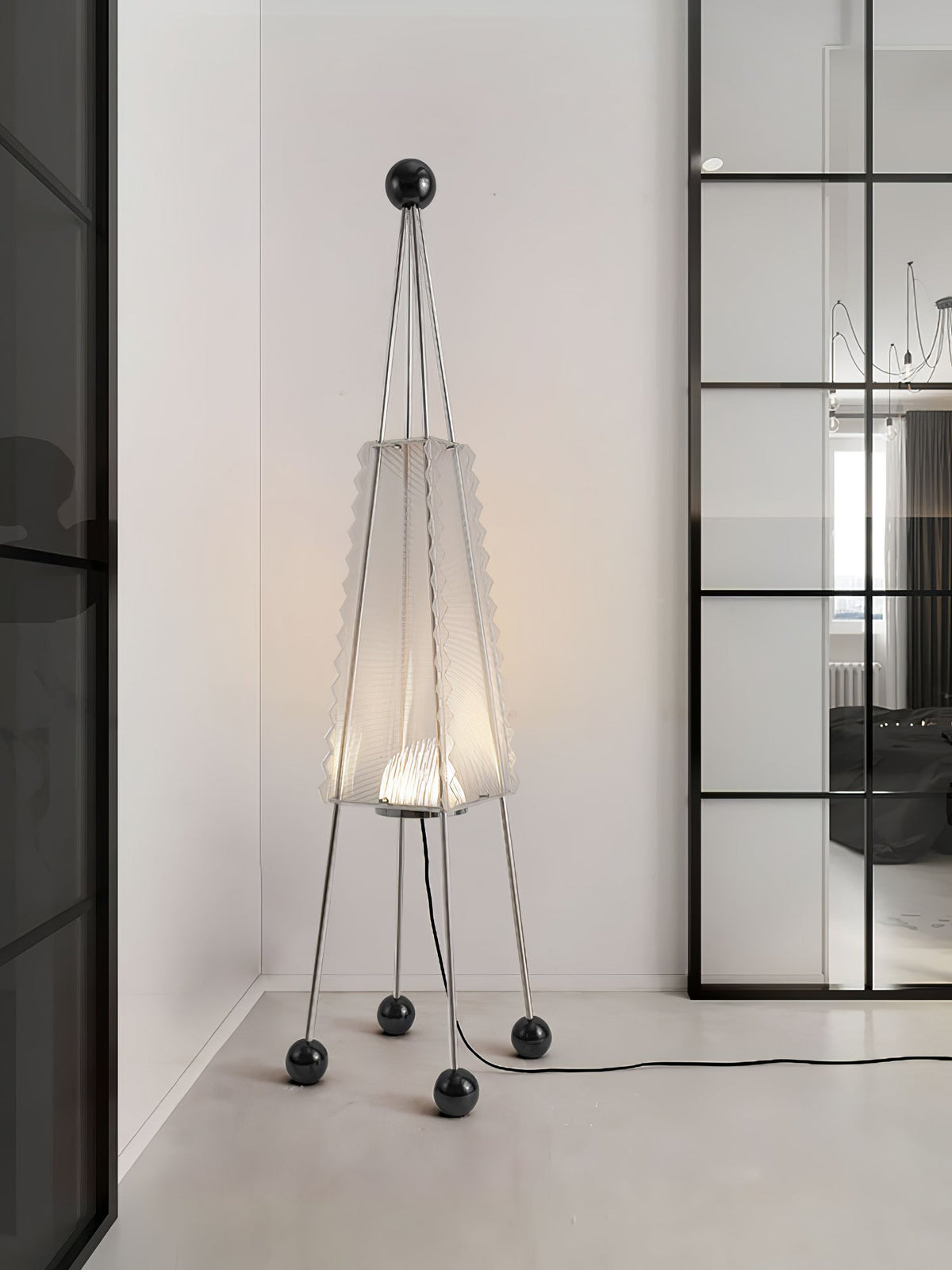 Tetra przemysłowa lampa stojąca z akrylu