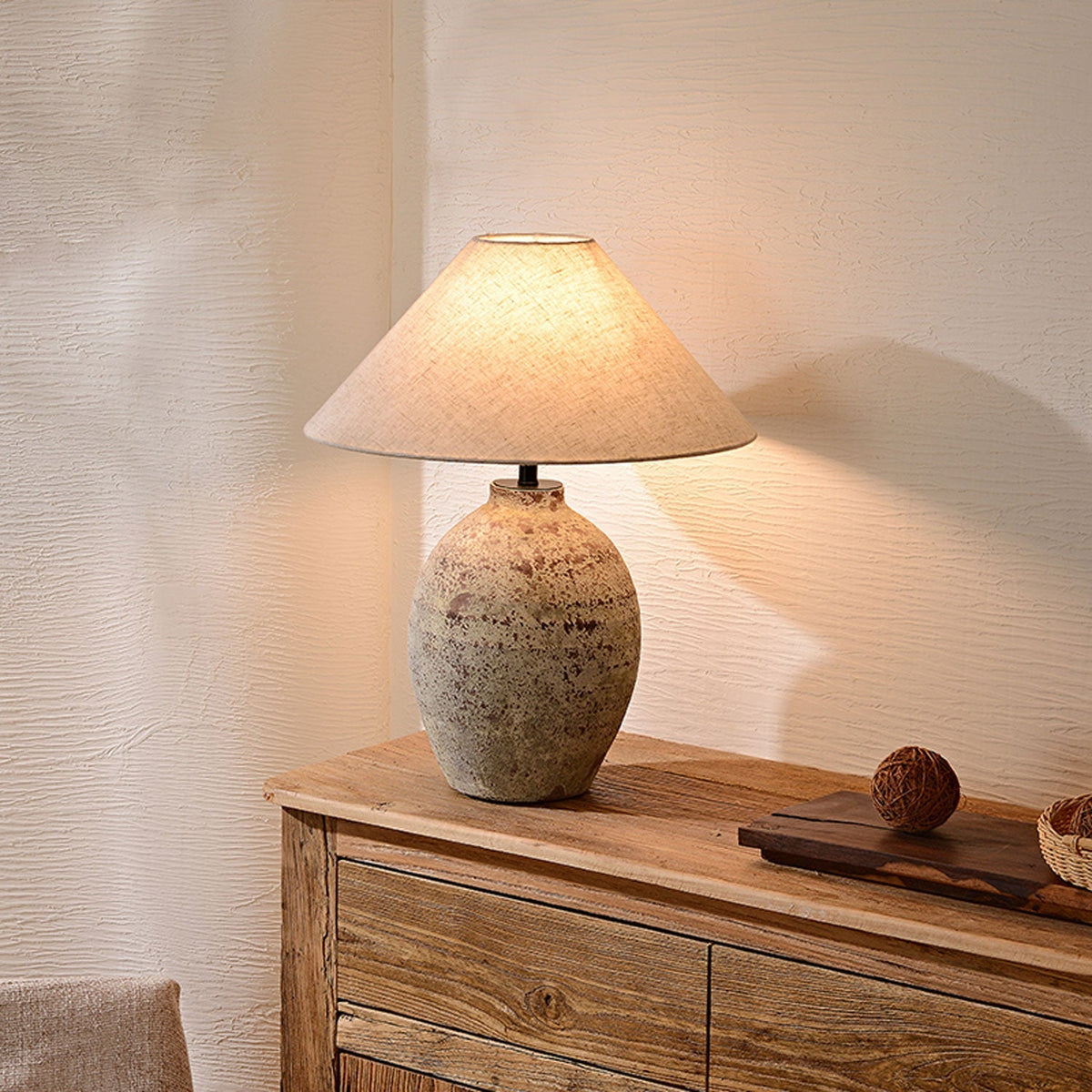 Terravina ceramiczna lampa stołowa ze szkła