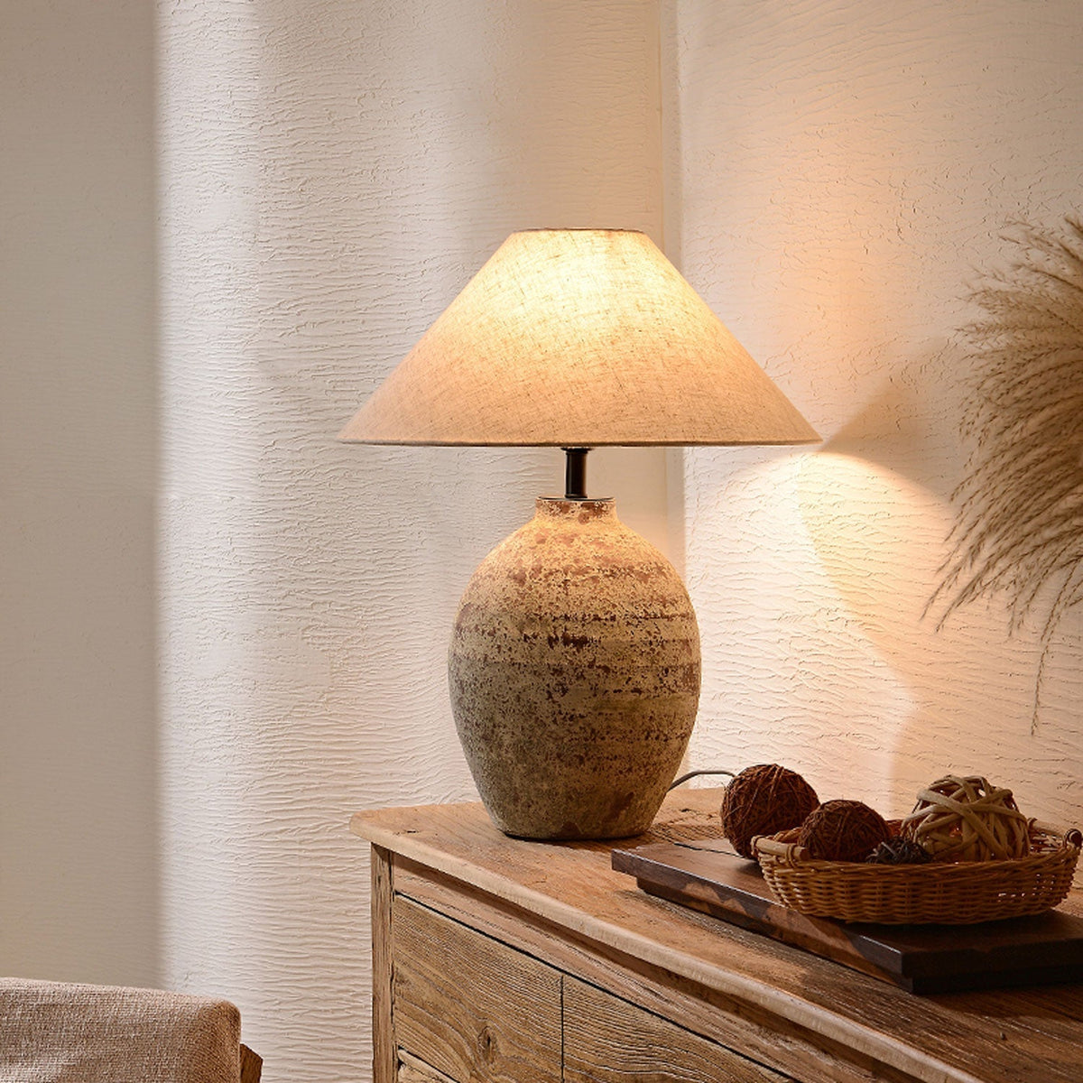 Terravina ceramiczna lampa stołowa ze szkła
