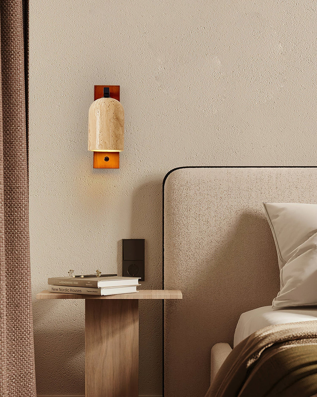 Cole kinkiet Travertine Bell