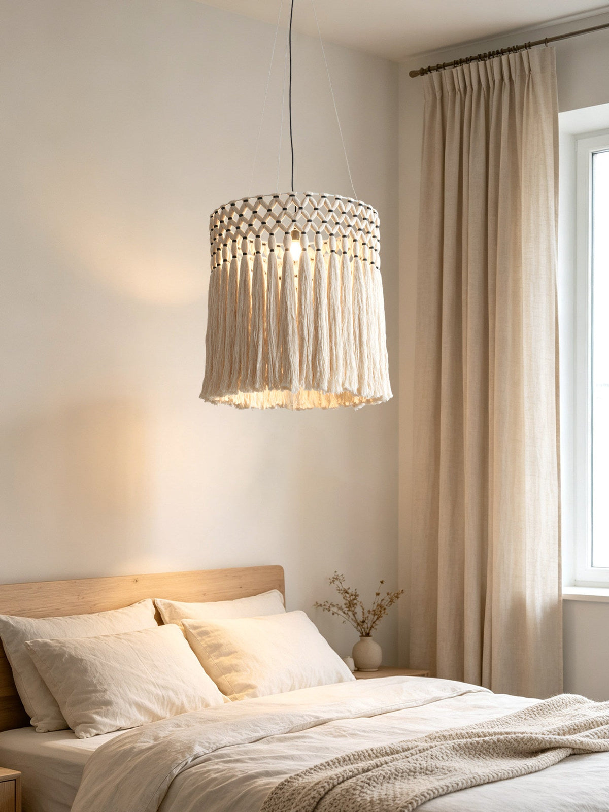 Ulmont Lampa Wisząca Makramowa Z Frędzlami