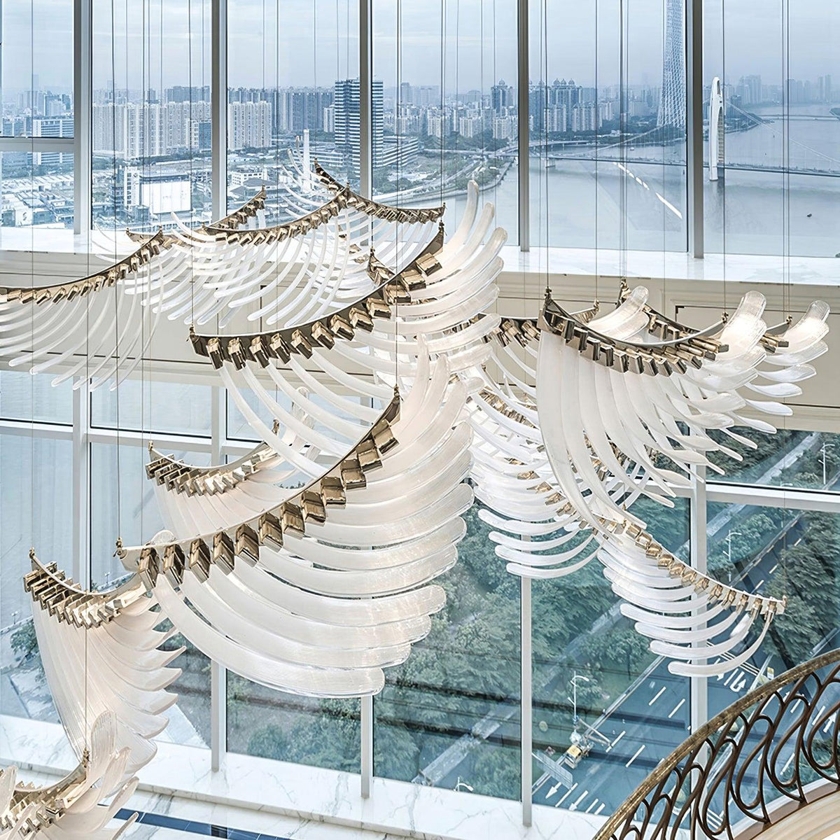 Tiered Postmodern Luxury Palmette żyrandol