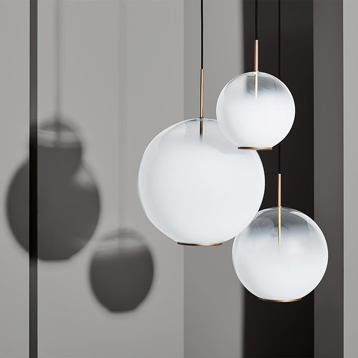 Lampa wisząca Celelaine ze szkła gradientowego w kolorze dymno-szarym do salonu
