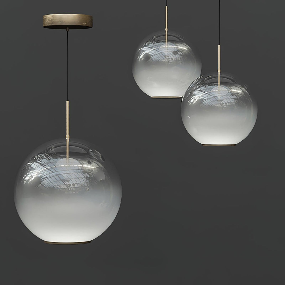 Lampa wisząca Celelaine ze szkła gradientowego w kolorze dymno-szarym do salonu