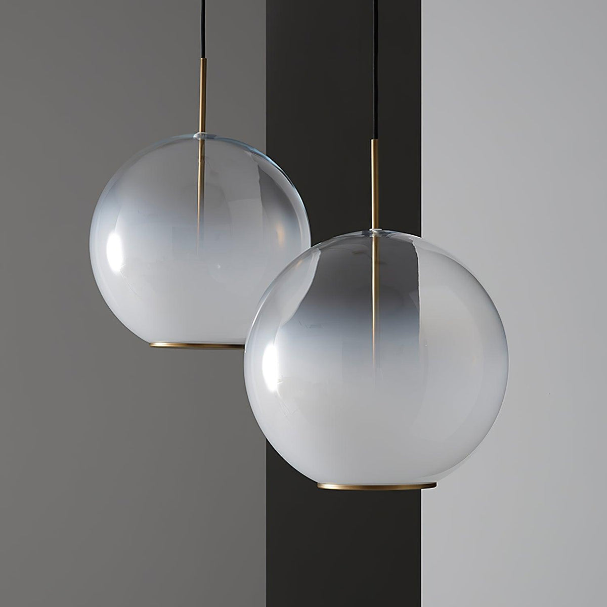 Lampa wisząca Celelaine ze szkła gradientowego w kolorze dymno-szarym do salonu