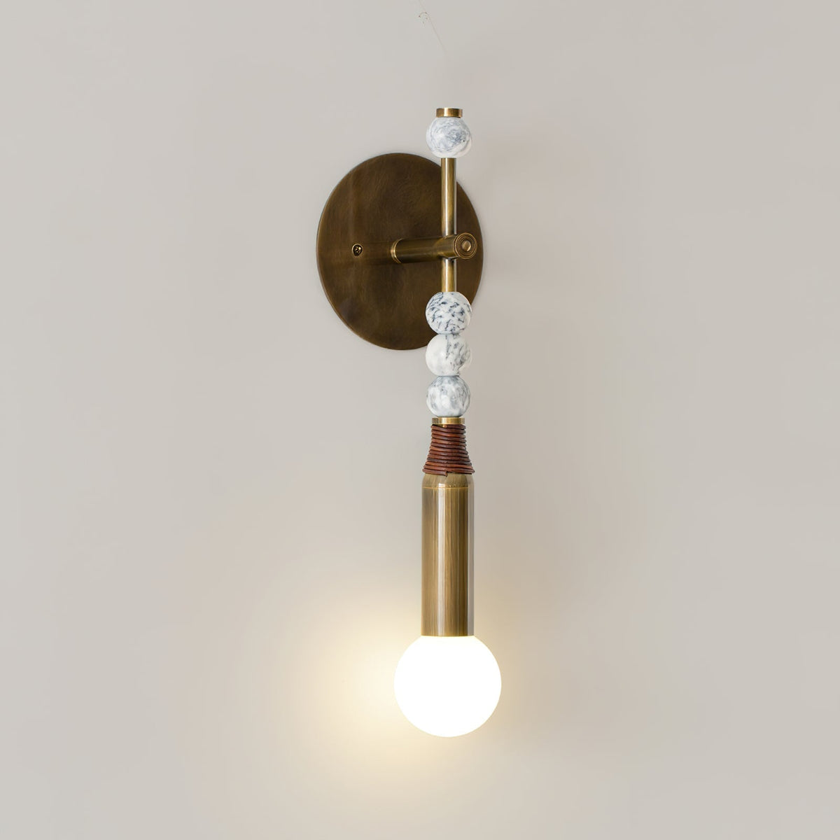 Mariselia nowoczesna minimalistyczna kinkietowa lampa ze szkła i marmuru