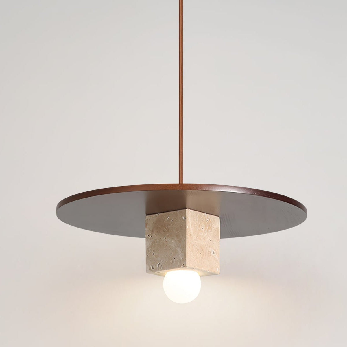 Sarix geometryczna lampa wisząca ze szkła i travertynu