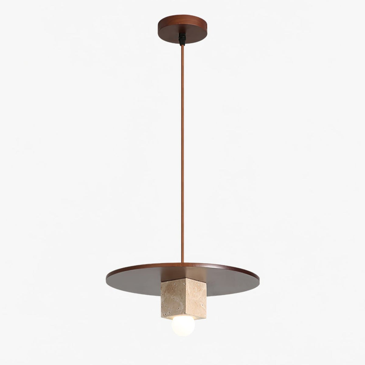 Sarix geometryczna lampa wisząca ze szkła i travertynu