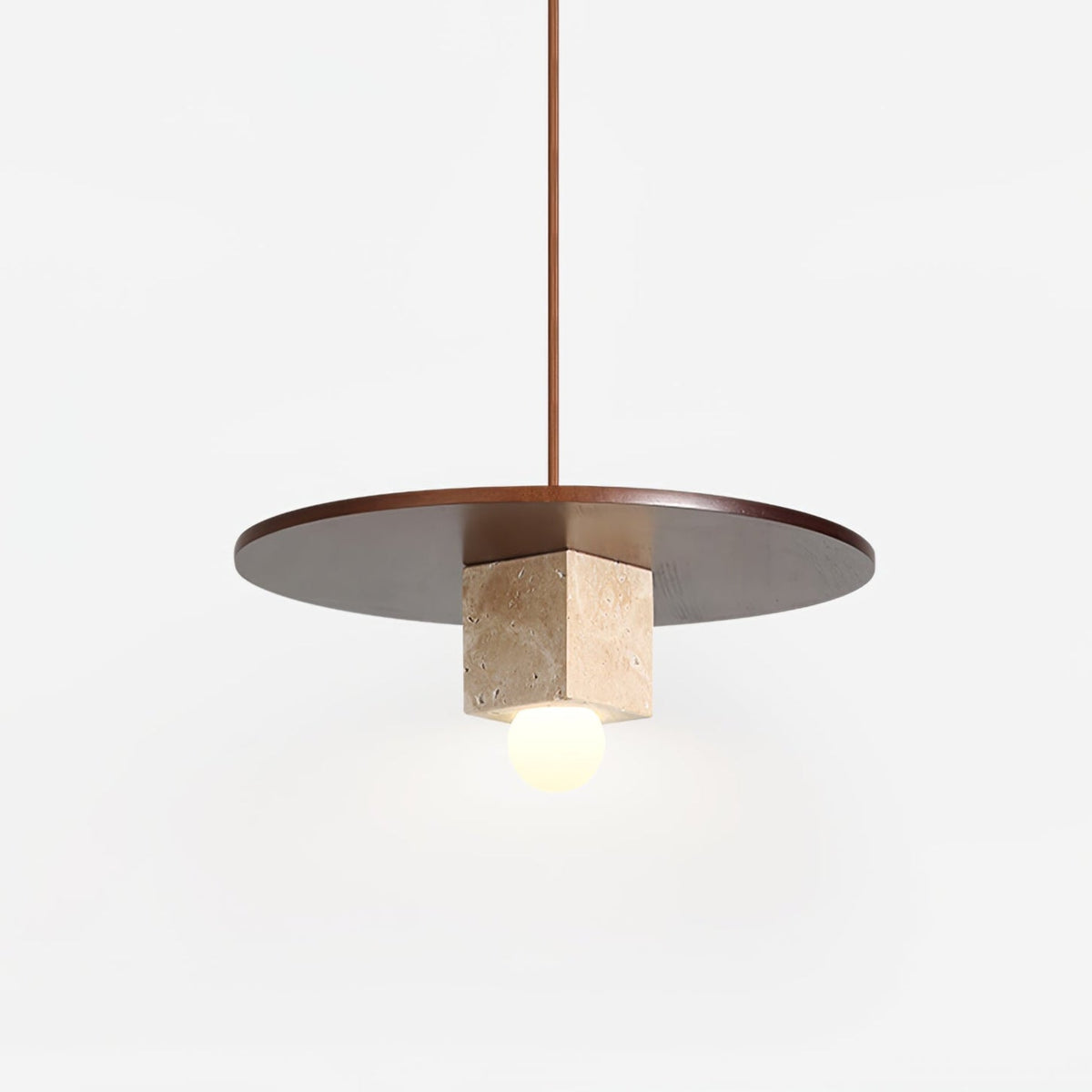 Sarix geometryczna lampa wisząca ze szkła i travertynu