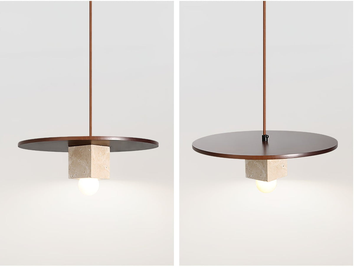 Sarix geometryczna lampa wisząca ze szkła i travertynu