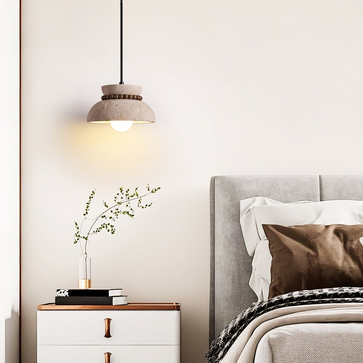 Selenise wisząca lampa Bead Halo ze szkła matowego
