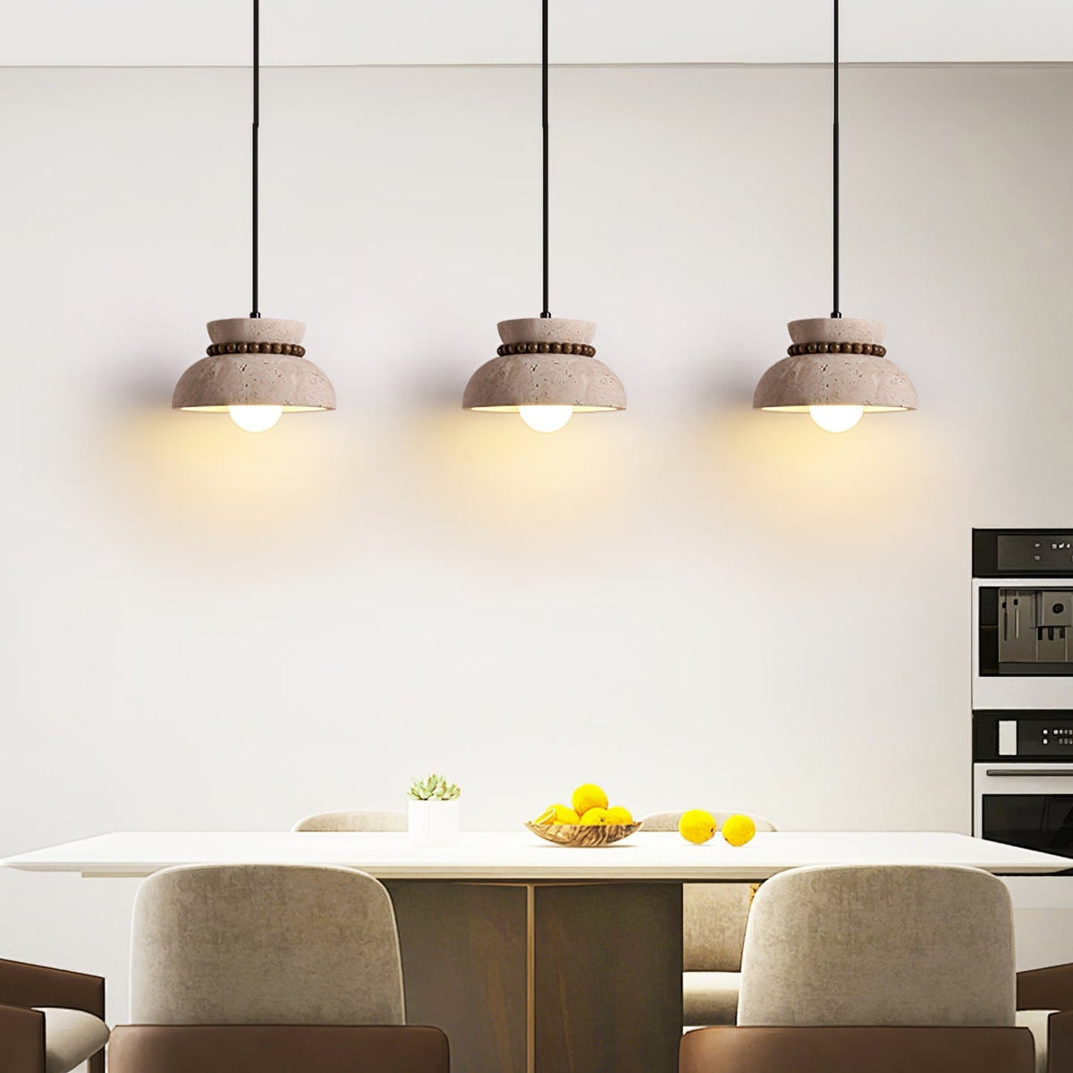 Selenise wisząca lampa Bead Halo ze szkła matowego