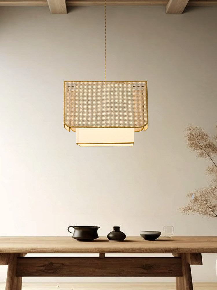 Yarrowford Lampa wisząca z plecionego rattanu
