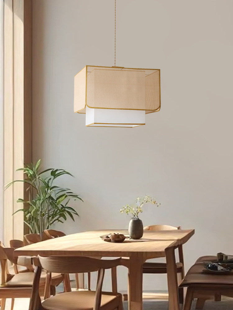 Yarrowford Lampa wisząca z plecionego rattanu