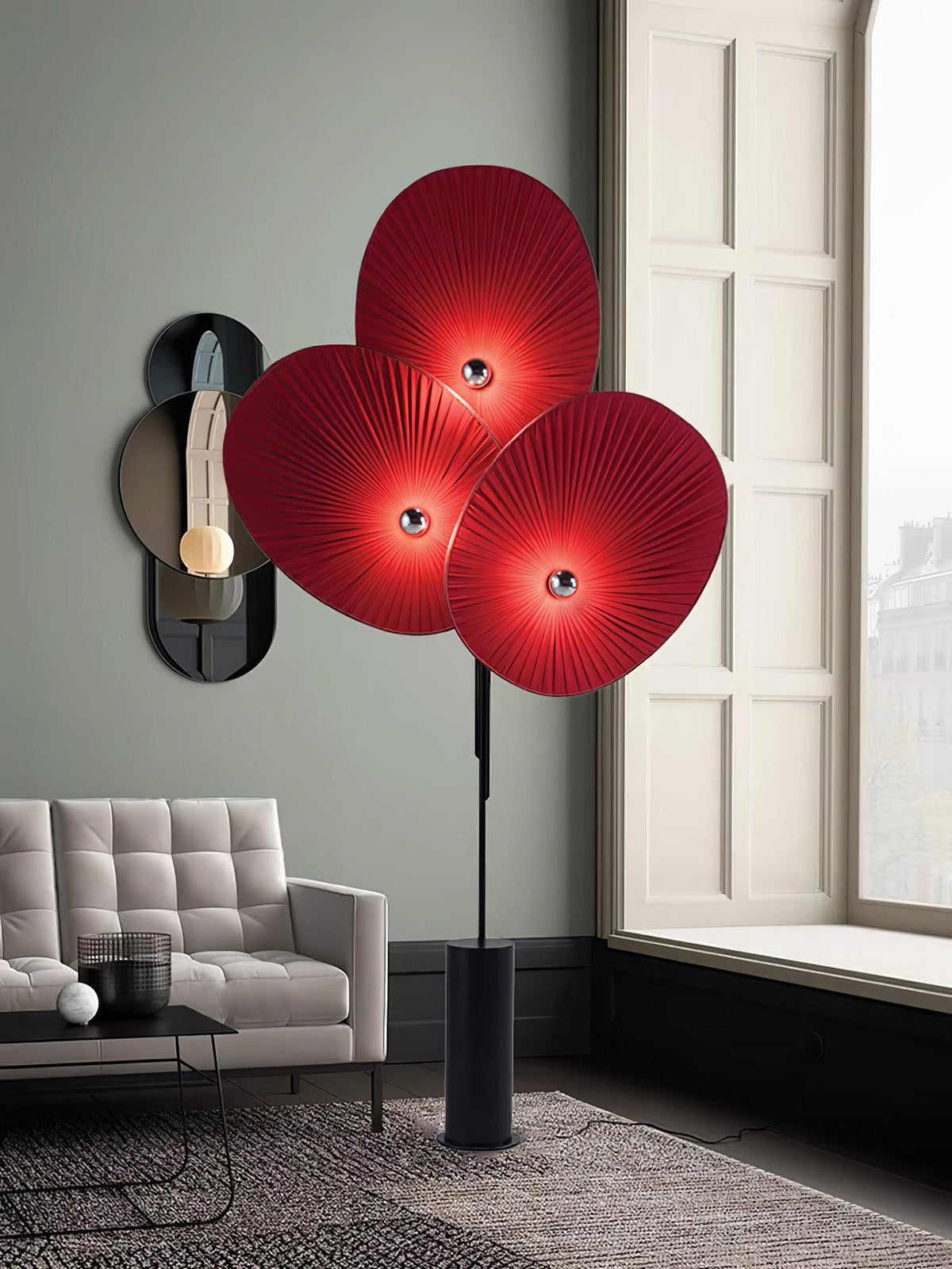 Scarlet Petal tkanina lampa stojąca