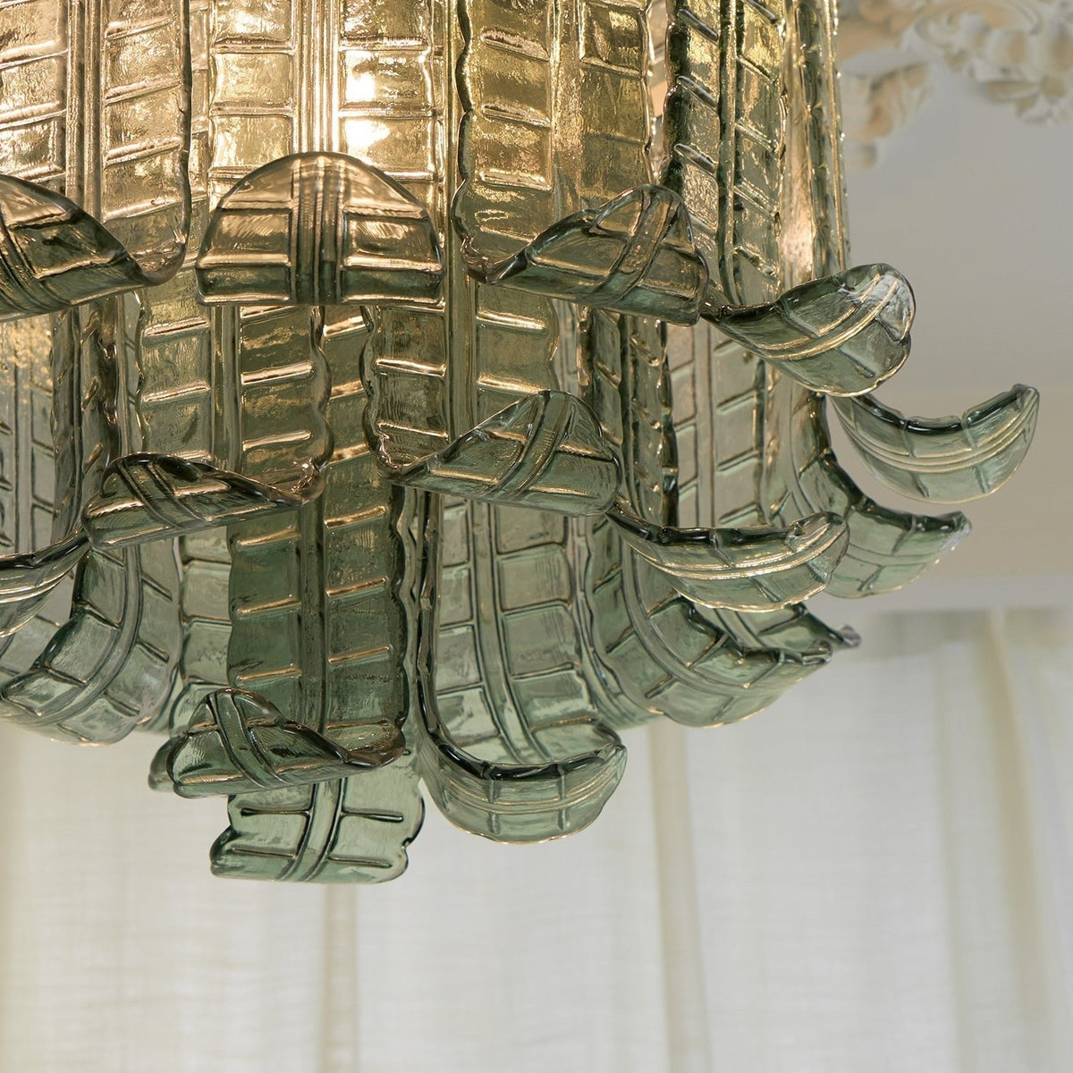 Eirisora lampa sufitowa ze szkła Murano, płatki vintage