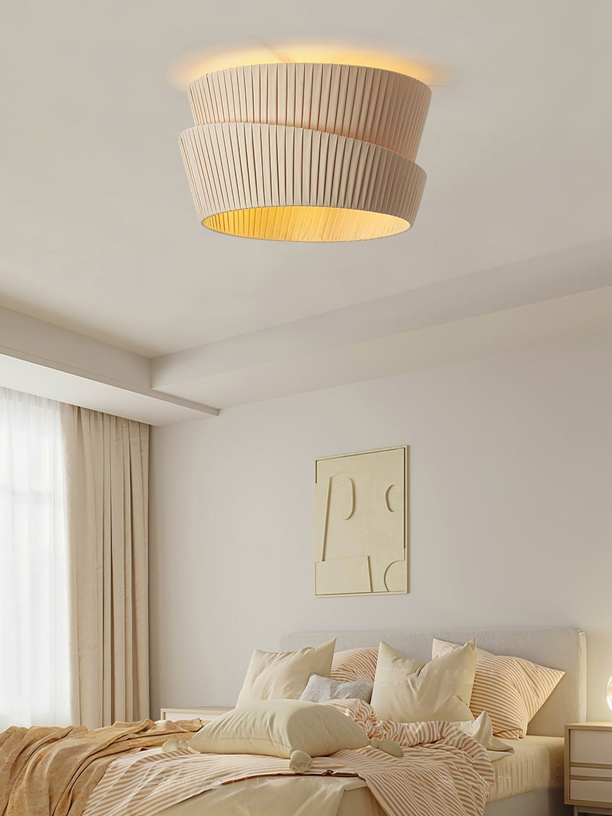 Xlenis naturalna lampa sufitowa ze płótna w unikalnym skręceniu