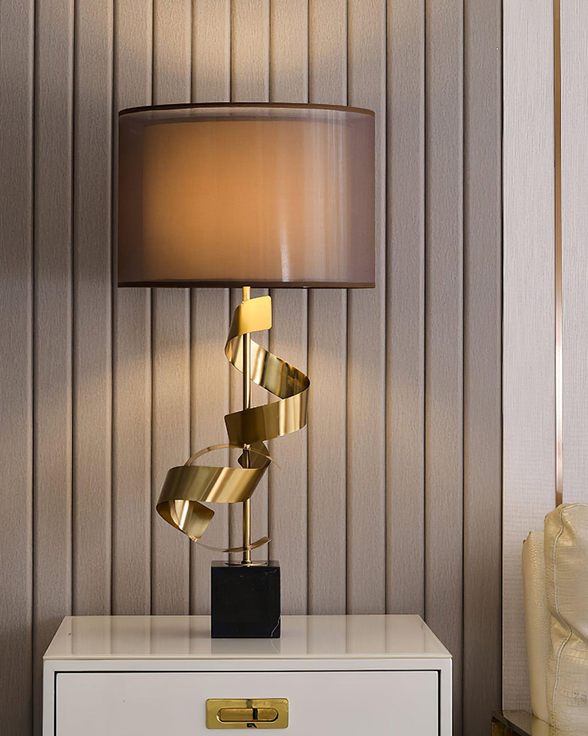 Seraph Luxe lampa stołowa z płótna