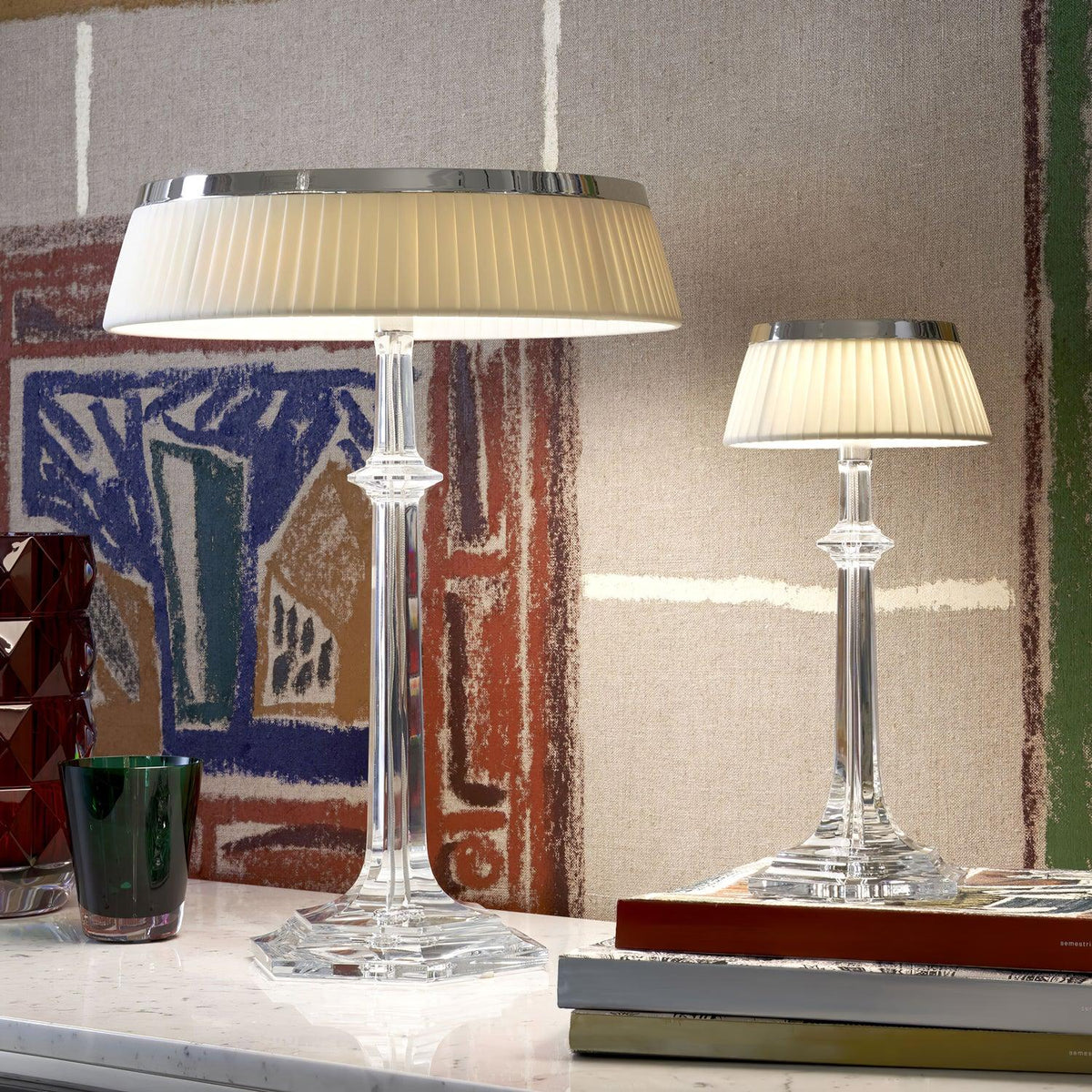 Haloza elegancka lampa stołowa z płótna
