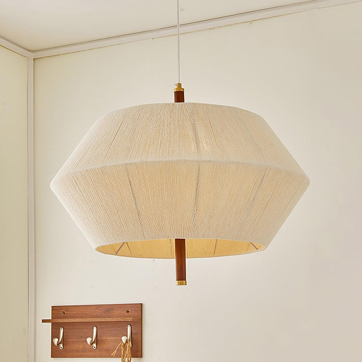 Elowen lampa wisząca z płótna nici bawełnianej orzech włoski naturalny