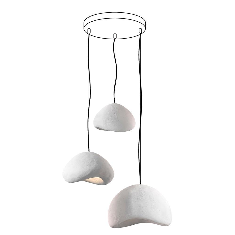 Żyrandol Wabi-Sabi Pebble Cluster Organic Form Minimalist artystyczny