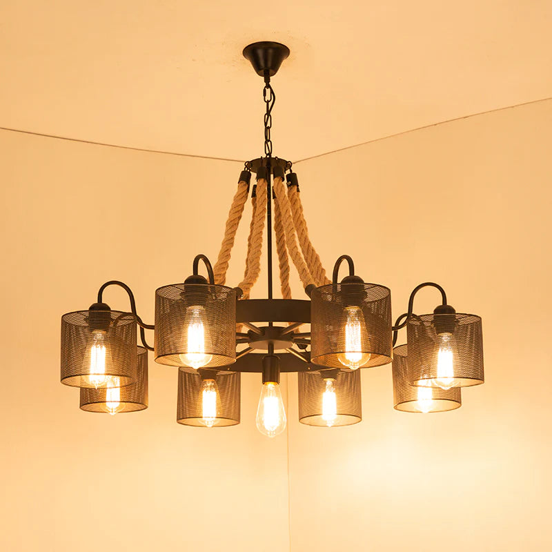 Epoch Vintage LED lampa wisząca czarny sznur/metal salon