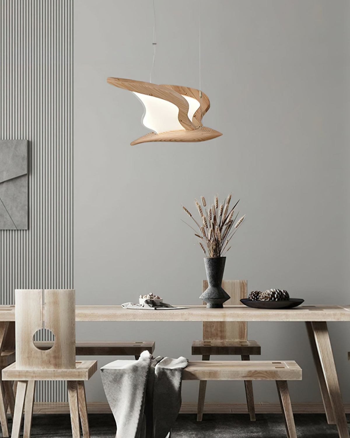 Aldiira żyrandol ptak w kształcie drewna rzeźbiony