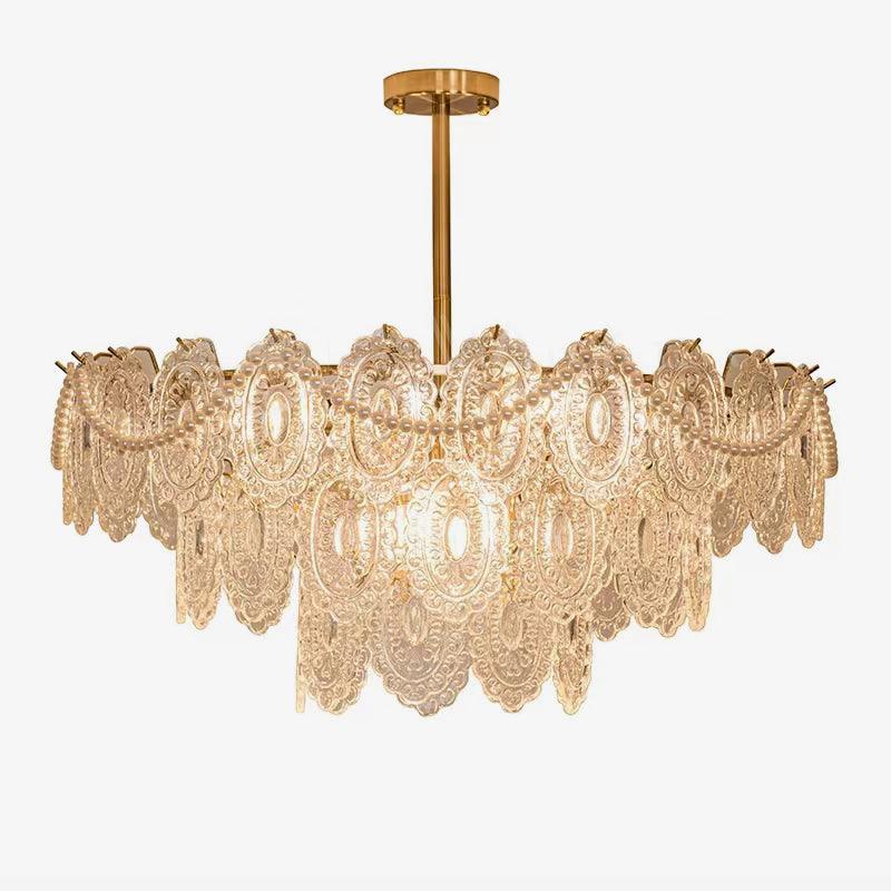 Orieleon żyrandol Wave Pearl Gold w stylu nowoczesnym