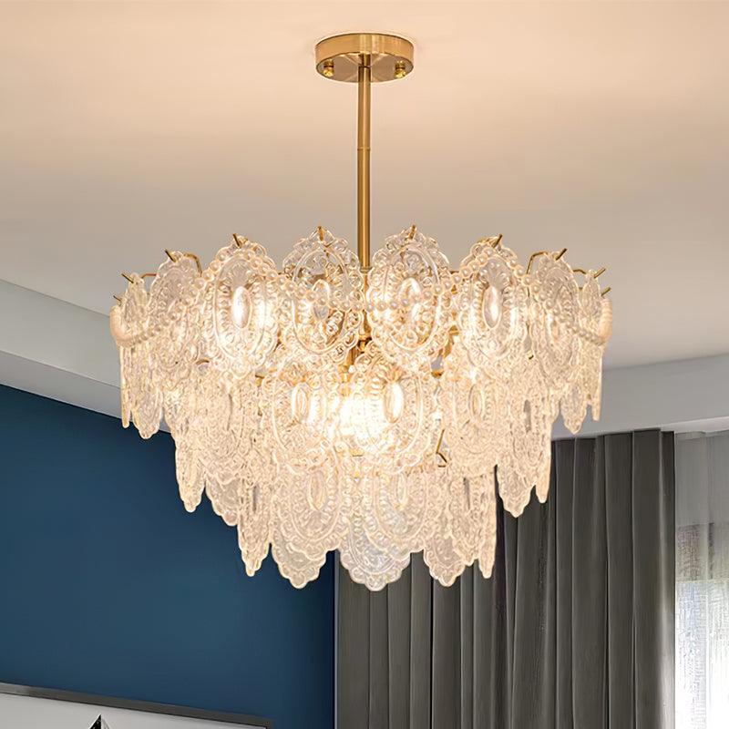 Orieleon żyrandol Wave Pearl Gold w stylu nowoczesnym
