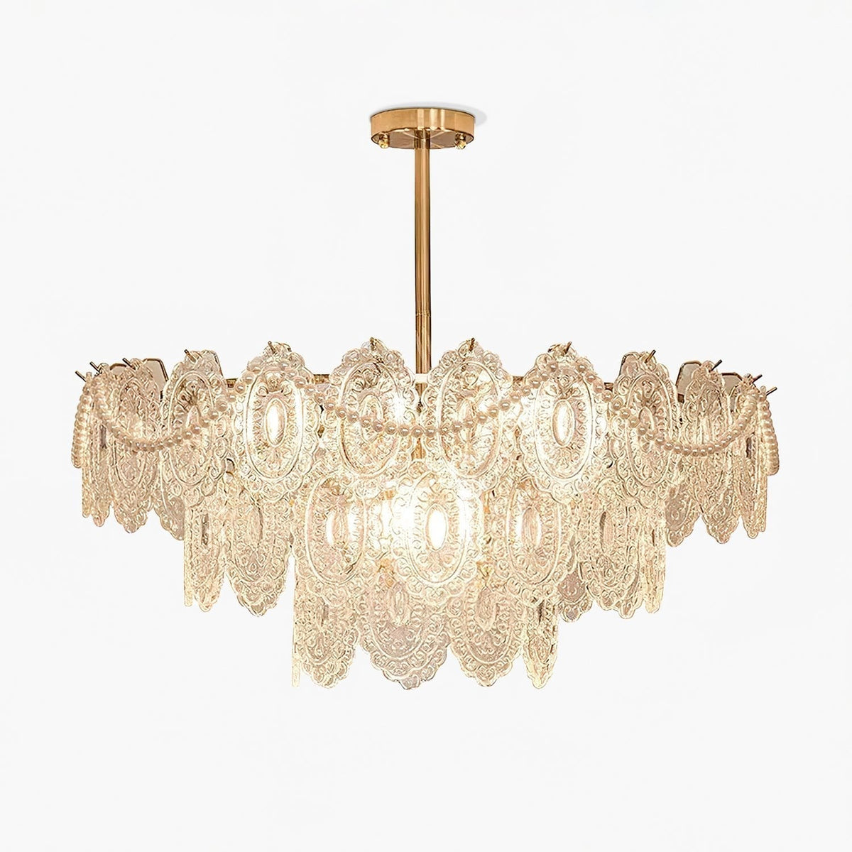 Orieleon żyrandol Wave Pearl Gold w stylu nowoczesnym