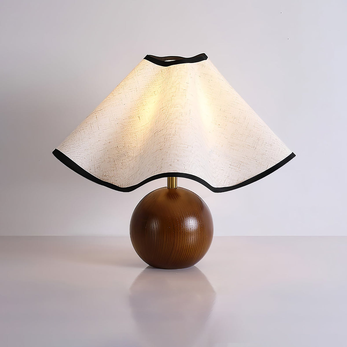 Kalion drewniana lampa stołowa z płótna