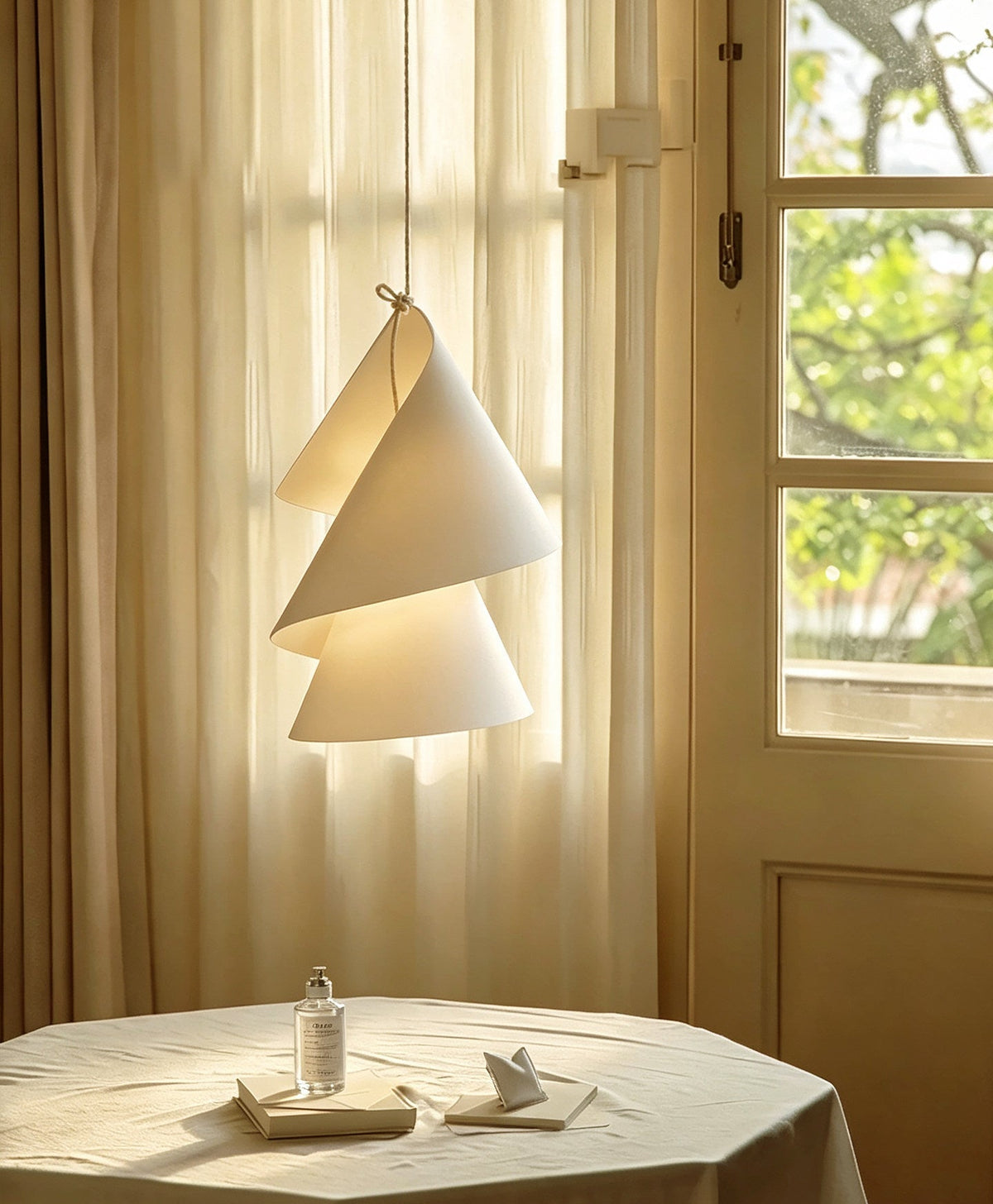 Southvale4 Lampa wisząca z papierowym kloszem stożkowym