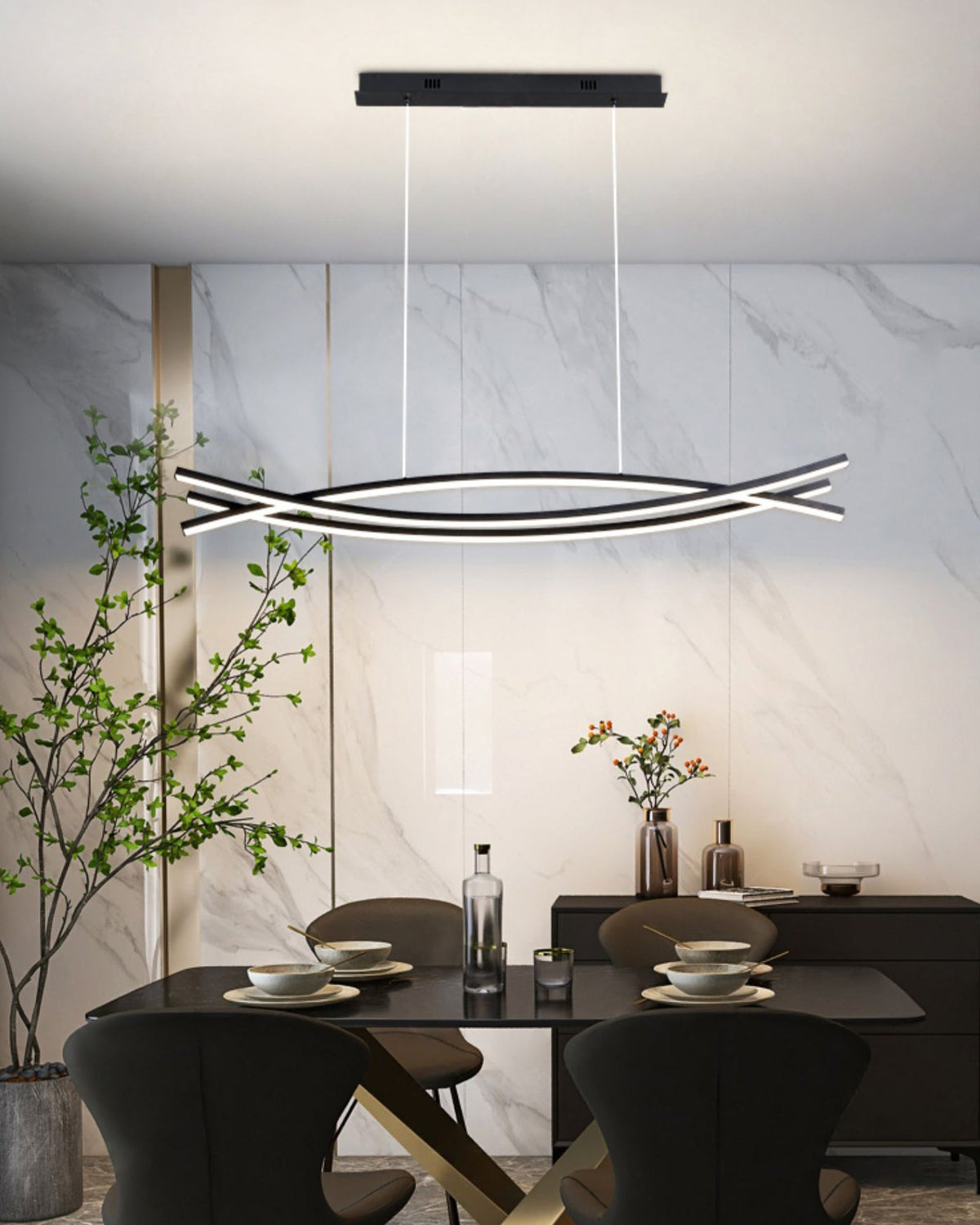 Curinis nowoczesny minimalistyczny żyrandol LED Art