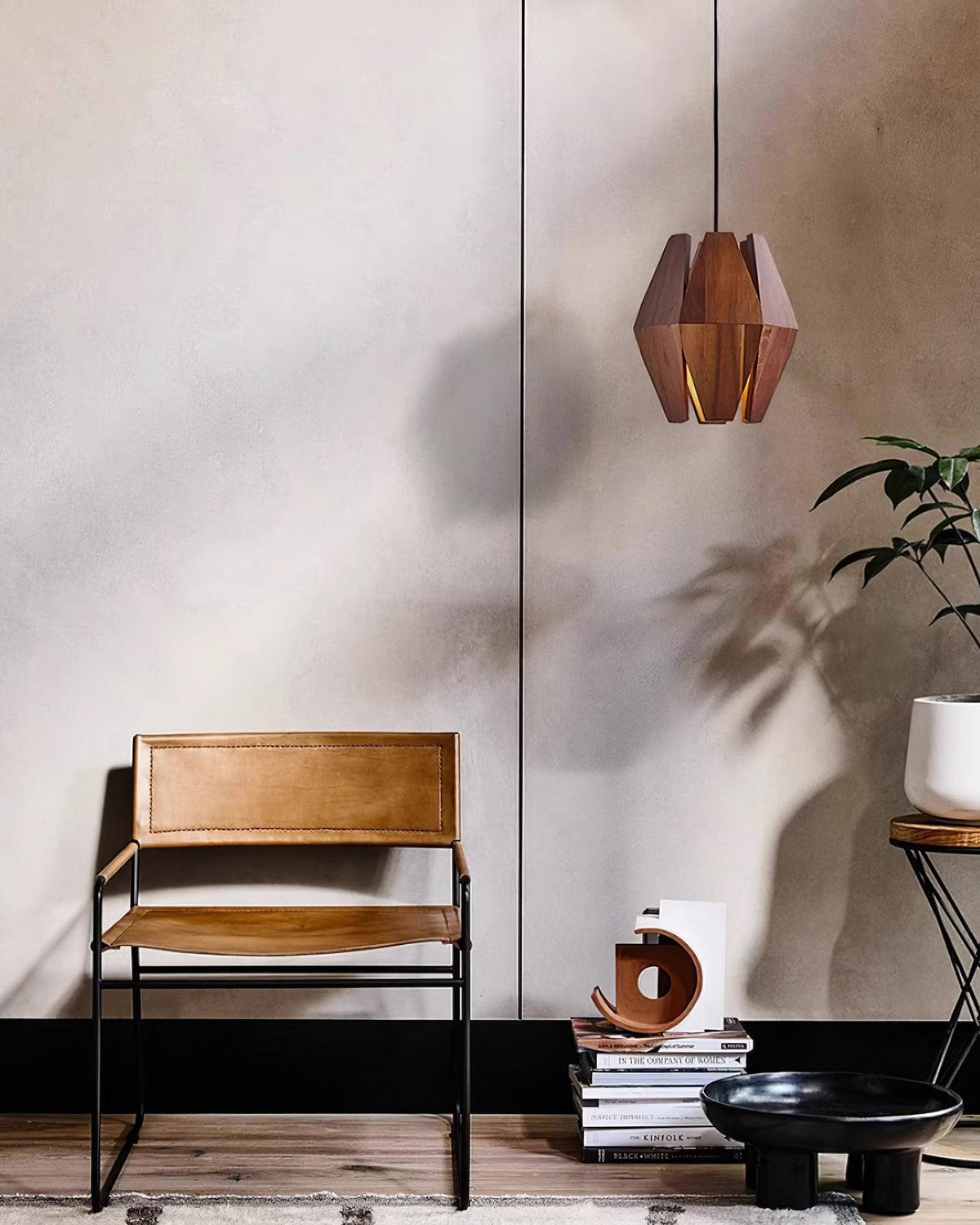 Miro lampa wisząca z geometrycznym kloszem drewnianym ciepłe światło nordycki minimalistyczny akcent