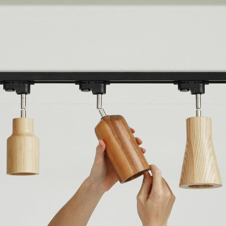 Finn drewniana lampa sufitowa szynowa