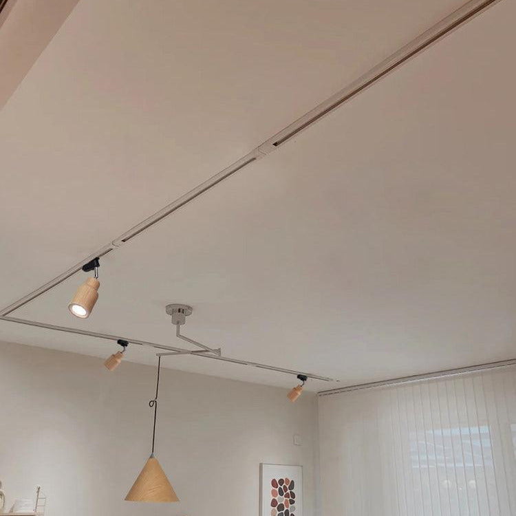 Finn drewniana lampa sufitowa szynowa