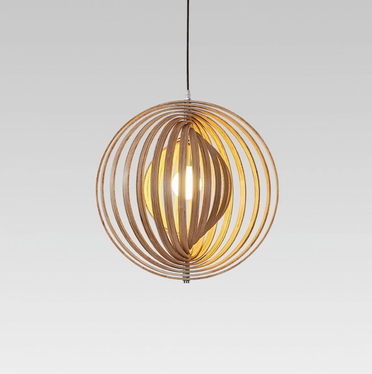 Lampa wisząca Drewniane Pierścienie Kula Organiczny Minimalistyczny Ambient