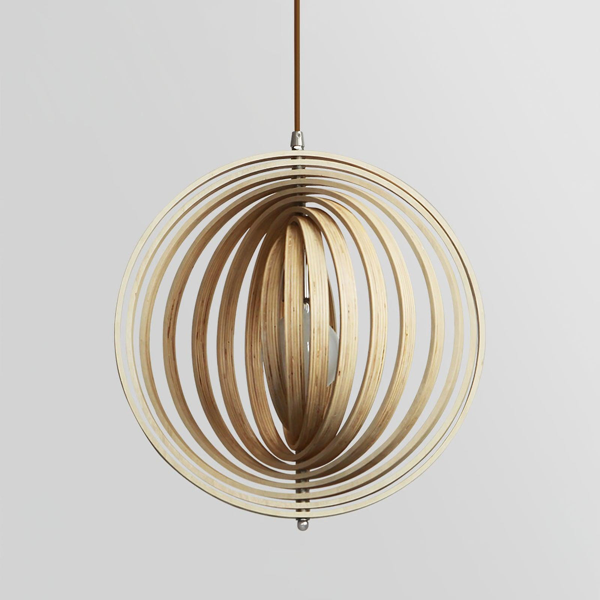 Lampa wisząca Drewniane Pierścienie Kula Organiczny Minimalistyczny Ambient