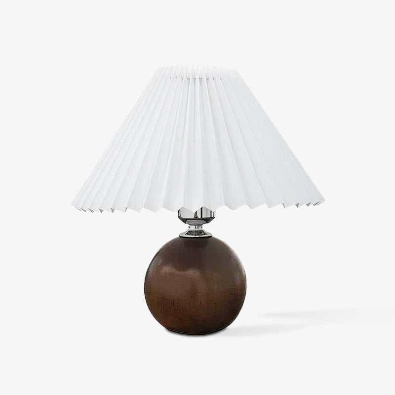 Zesilon drewniana lampa stołowa w kształcie kuli