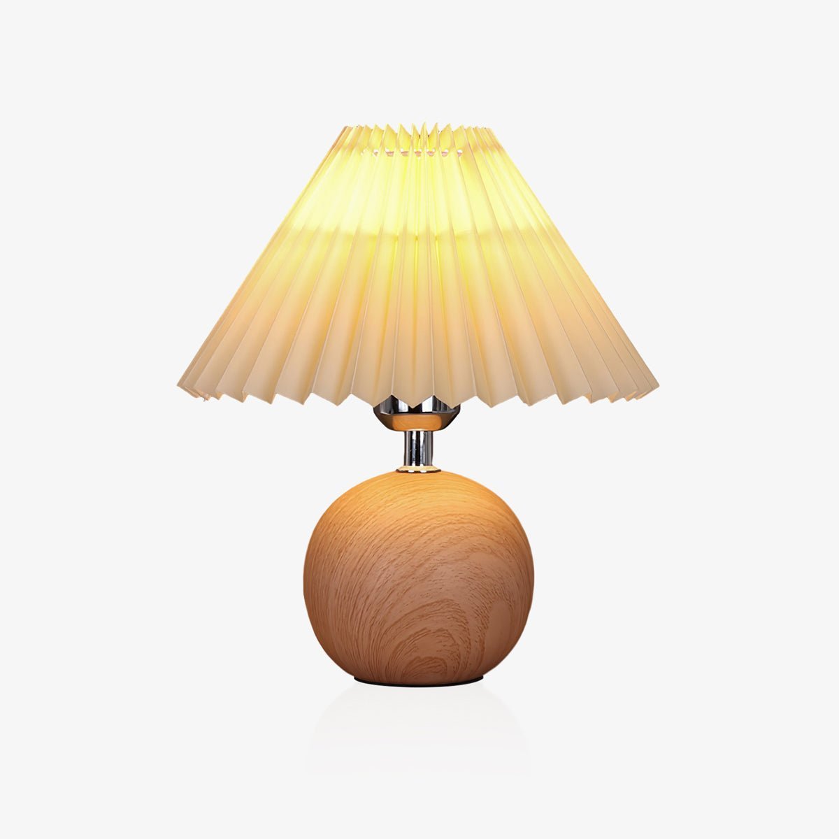 Zesilon drewniana lampa stołowa w kształcie kuli