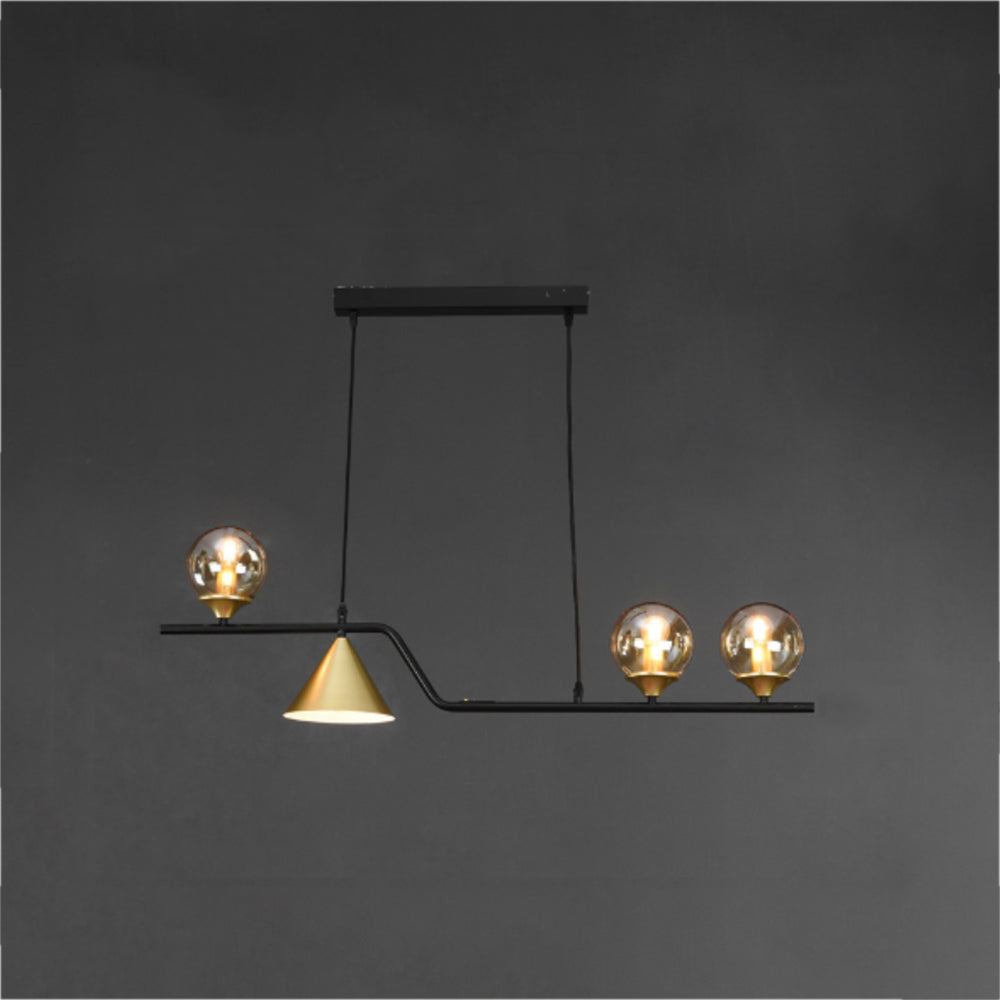 Arisha nowoczesna lampa wisząca LED czarny/złoty szkło salon/sypialnia