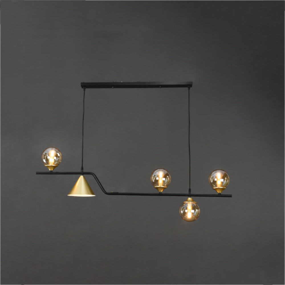 Arisha nowoczesna lampa wisząca LED czarny/złoty szkło salon/sypialnia