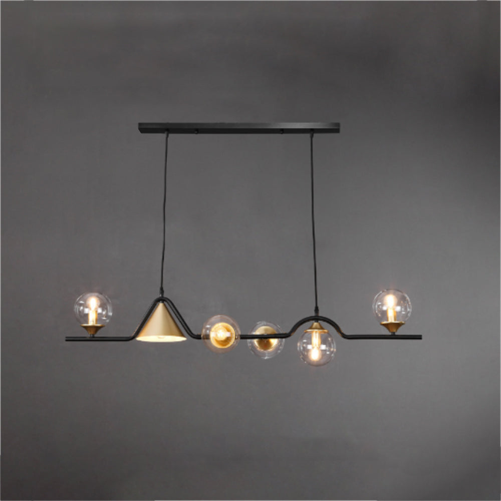 Arisha nowoczesna lampa wisząca LED czarny/złoty szkło salon/sypialnia