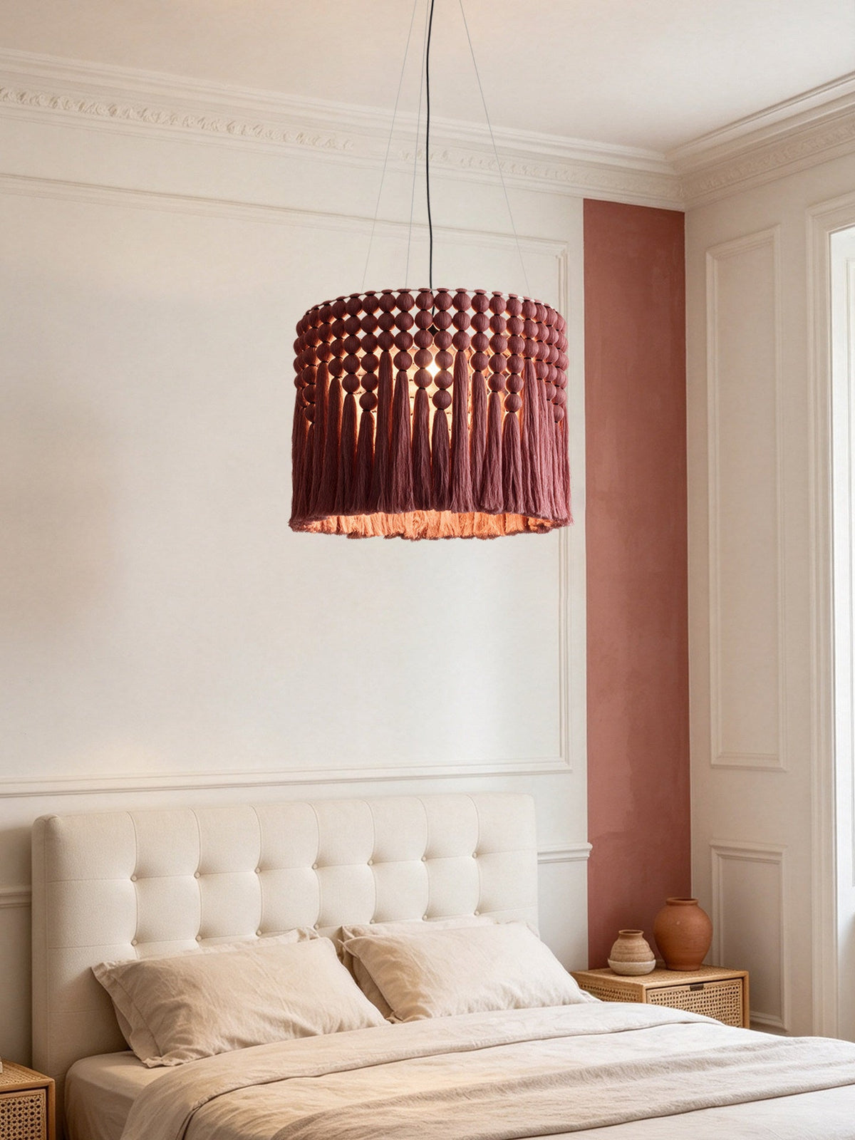 Verleigh Lampa Wisząca Makramowa Z Frędzlami