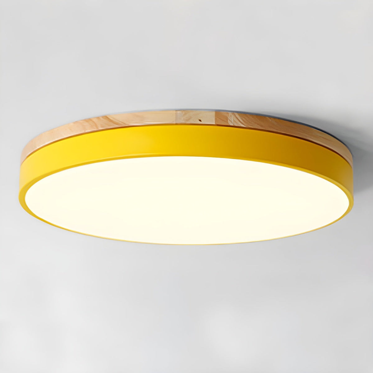 Mireth lampa sufitowa kołowa drewno szary nowoczesny minimalistyczny