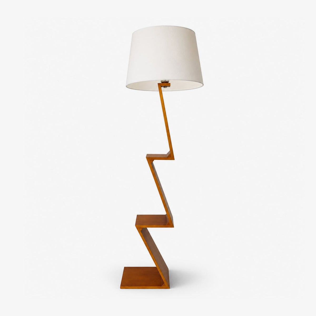 Zigzag lampa stojąca z solidnego drewna