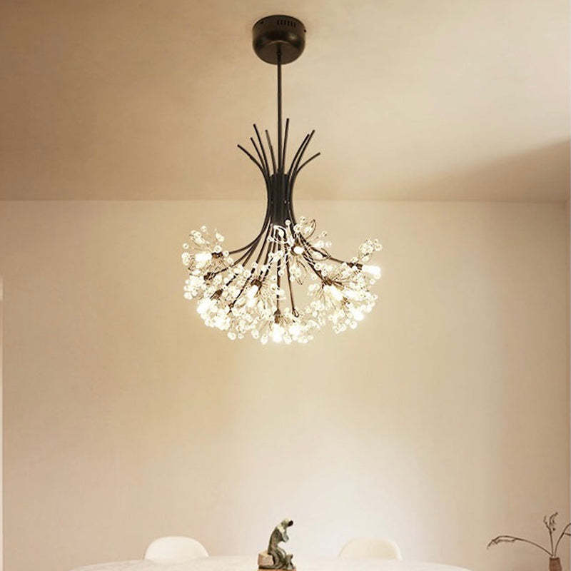 Arisha nowoczesny żyrandol kryształowy sputnik Art Deco, czarny/złoty