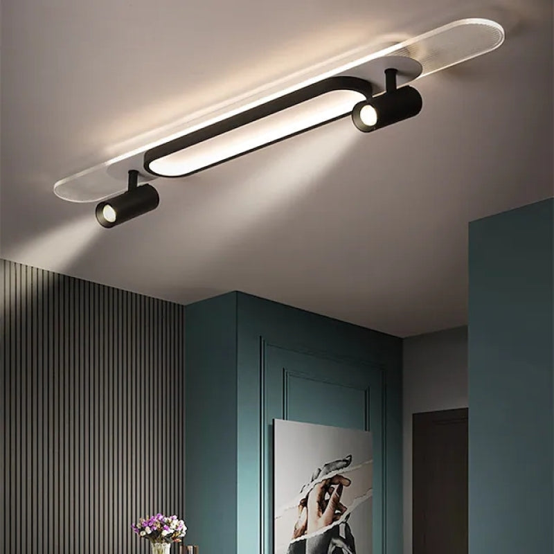 Aim nowoczesna lampa sufitowa LED prostokątna z metalu, czarna/biała